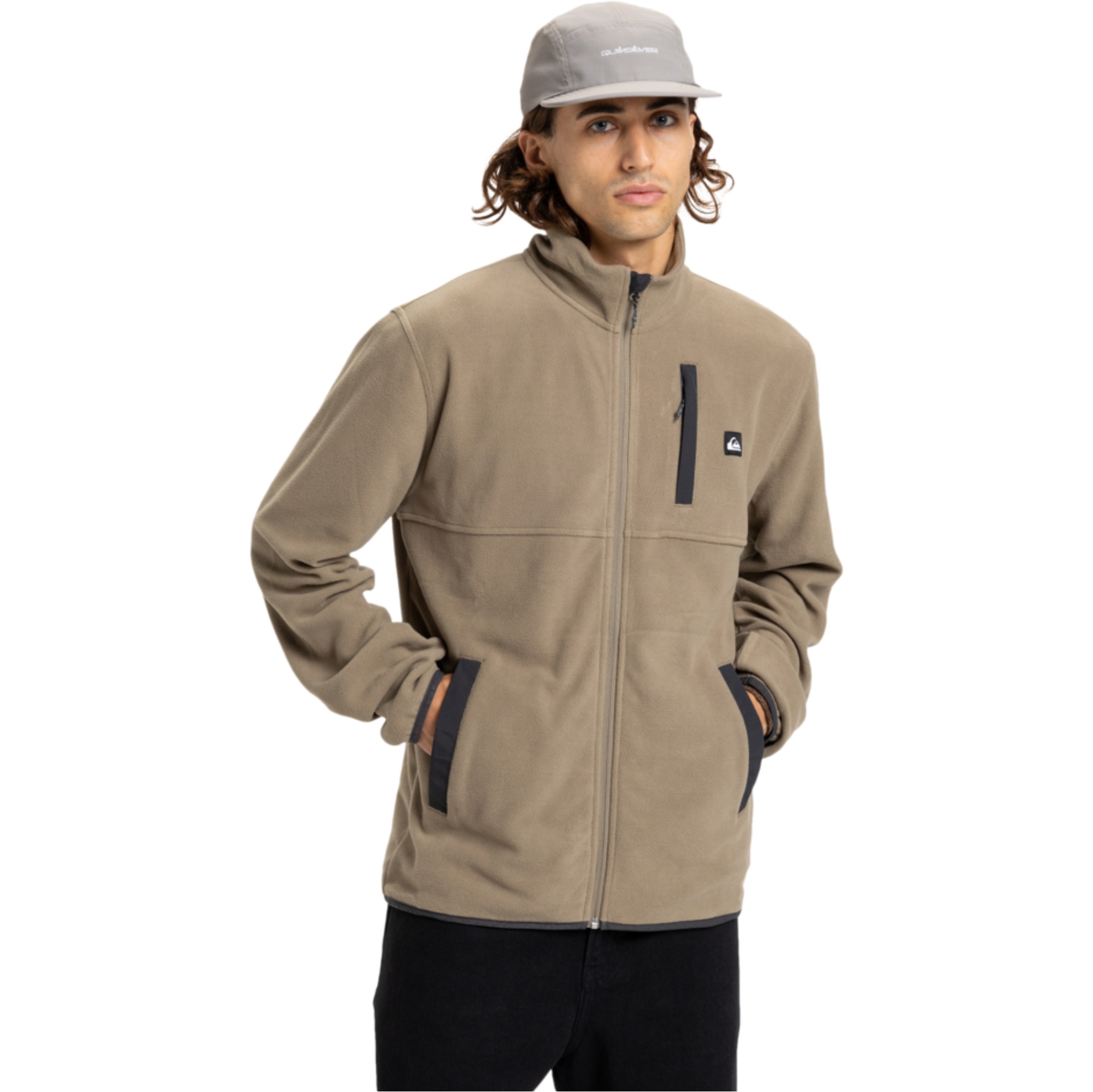 2025 Quiksilver Mens No Destination Full Zip Fleece EQYPF03071 - Fallen Rock
